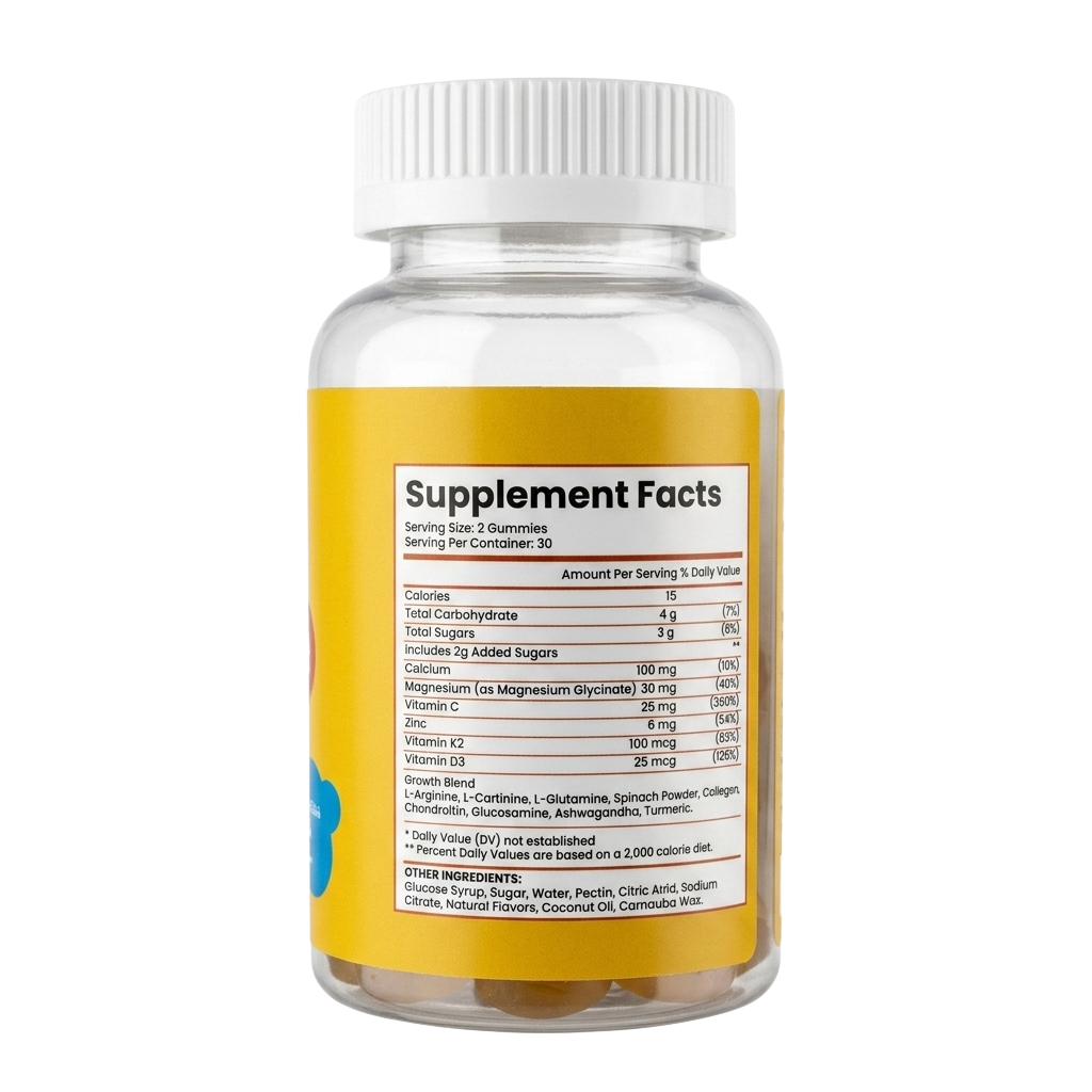 Essova Kids Height Growth Gummies Back 2
